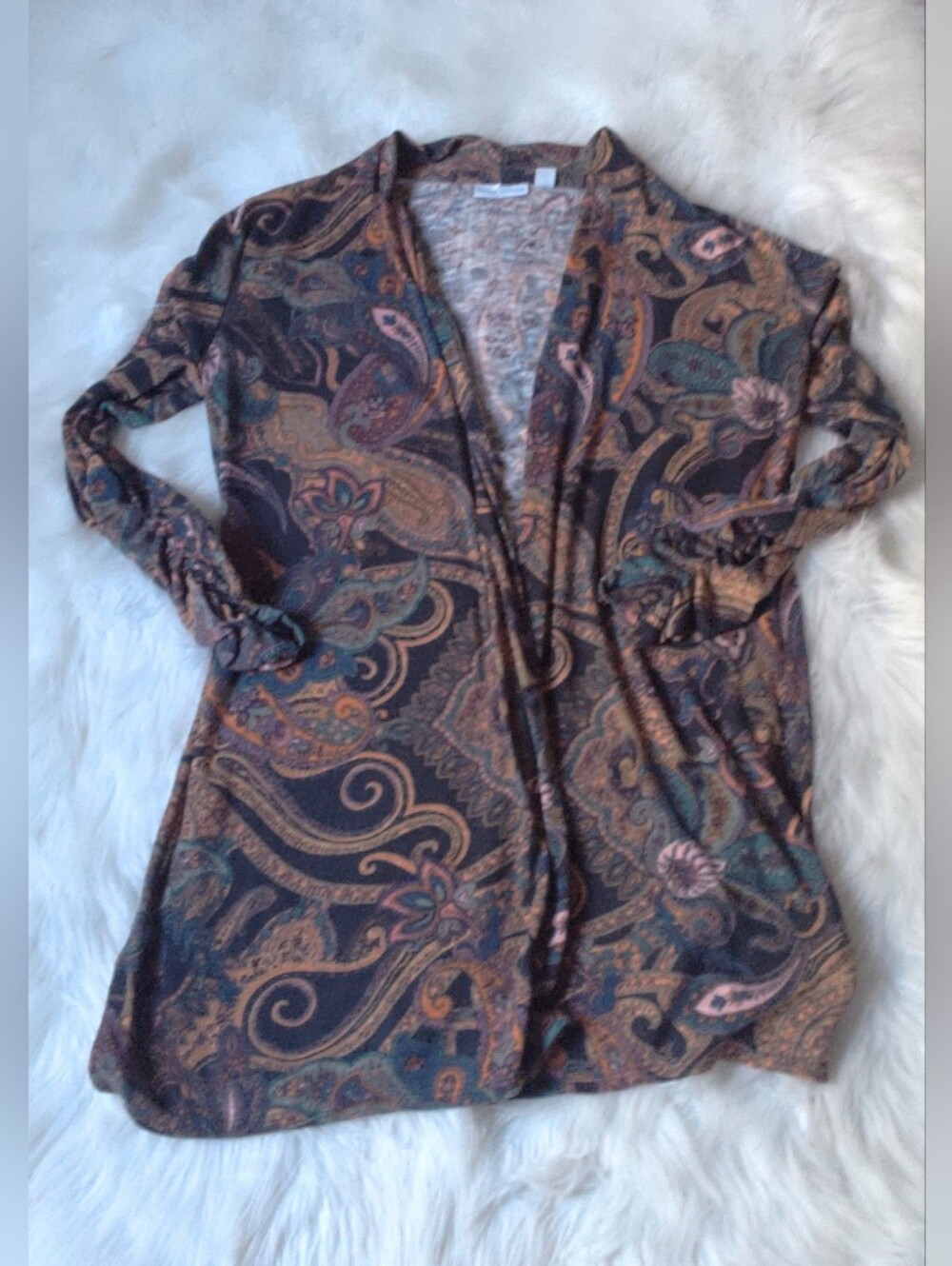 Women’s Paisley Open Front Cardigan Size M